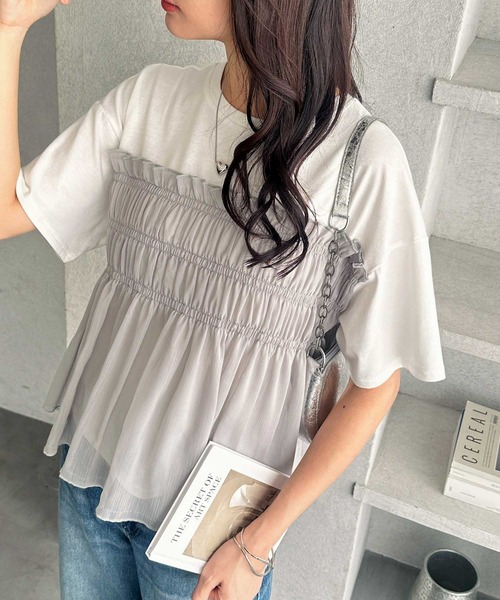 GeeRA(ジーラ)の「シアービスチェドッキングTシャツ(Tシャツ/カットソー・レディース・ブラック/オフホワイト/ホワイト×グレー・MEDIUM/LARGE/X-LARGE)」の18枚目の写真