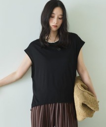 Doux archives（ドゥアルシーヴ）の「裾ドロストフレンチスリーブカットトップス（Tシャツ/カットソー・レディース）」