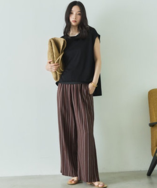 Doux archives(ドゥアルシーヴ)の「裾ドロストフレンチスリーブカットトップス(Tシャツ/カットソー・レディース・キャメル/ブラック/グレー・FREE)」の13枚目の写真