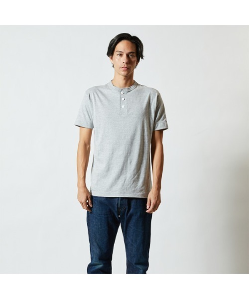 United Athle(ユナイテッドアスレ)の「United Athle/5.6オンス ヘンリーネック Tシャツ(Tシャツ/カットソー・メンズ・ブラック/ホワイト・MEDIUM/SMALL/X-LARGE/LARGE)」の4枚目の写真