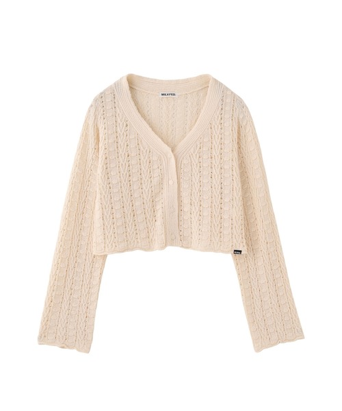 MILKFED.（ミルクフェド）の「OPENWORK CABLE KNIT CARDIGAN（カーディガン/ボレロ・レディース・オフホワイト/マルチ/ブラック・ONE SIZE）」の15枚目の写真