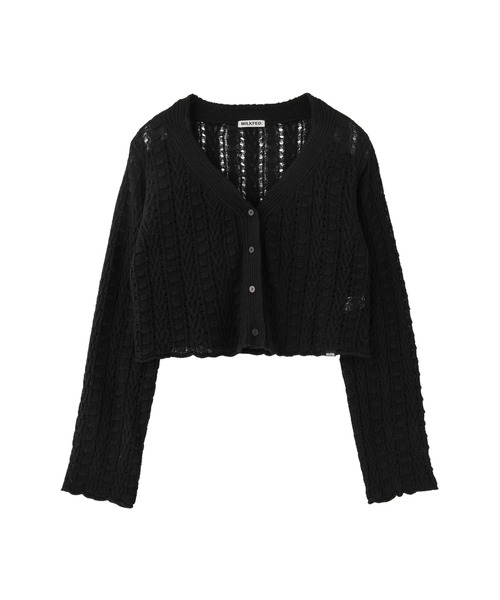 MILKFED.（ミルクフェド）の「OPENWORK CABLE KNIT CARDIGAN（カーディガン/ボレロ・レディース・オフホワイト/マルチ/ブラック・ONE SIZE）」の17枚目の写真