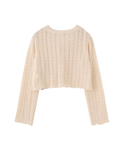 MILKFED.（ミルクフェド）の「OPENWORK CABLE KNIT CARDIGAN（カーディガン/ボレロ・レディース・オフホワイト/マルチ/ブラック・ONE SIZE）」の16枚目の写真