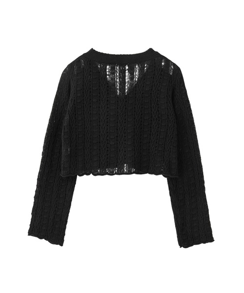 MILKFED.（ミルクフェド）の「OPENWORK CABLE KNIT CARDIGAN（カーディガン/ボレロ・レディース・オフホワイト/マルチ/ブラック・ONE SIZE）」の18枚目の写真