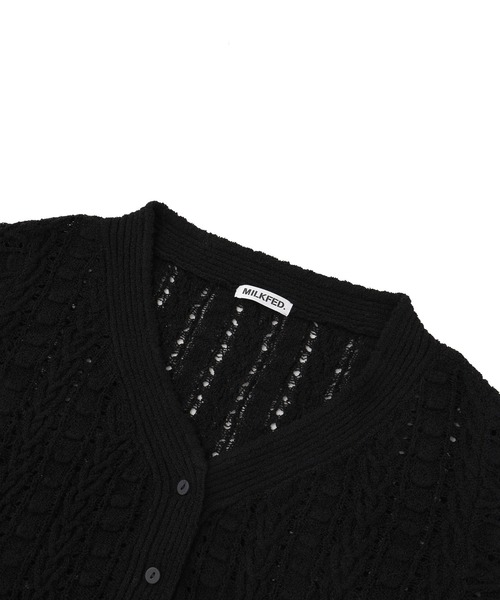 MILKFED.（ミルクフェド）の「OPENWORK CABLE KNIT CARDIGAN（カーディガン/ボレロ・レディース・オフホワイト/マルチ/ブラック・ONE SIZE）」の19枚目の写真