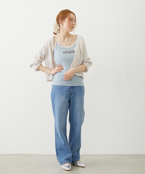 MILKFED.（ミルクフェド）の「OPENWORK CABLE KNIT CARDIGAN（カーディガン/ボレロ・レディース・オフホワイト/マルチ/ブラック・ONE SIZE）」の8枚目の写真