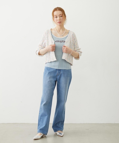 MILKFED.（ミルクフェド）の「OPENWORK CABLE KNIT CARDIGAN（カーディガン/ボレロ・レディース・オフホワイト/マルチ/ブラック・ONE SIZE）」の9枚目の写真