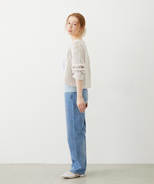 MILKFED.（ミルクフェド）の「OPENWORK CABLE KNIT CARDIGAN（カーディガン/ボレロ・レディース・オフホワイト/マルチ/ブラック・ONE SIZE）」の10枚目の写真
