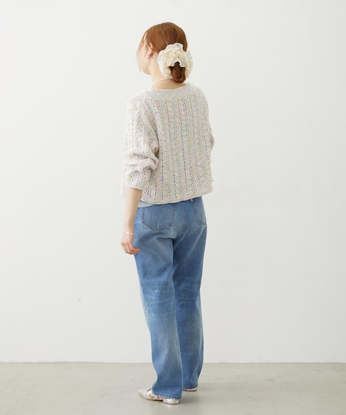 MILKFED.（ミルクフェド）の「OPENWORK CABLE KNIT CARDIGAN（カーディガン/ボレロ・レディース・オフホワイト/マルチ/ブラック・ONE SIZE）」の12枚目の写真