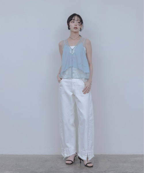 Eimee Law（エイミーロウ）の「レースエンブロランジェリージレ（ベスト・レディース・サックスブルー/オフホワイト/ネイビー/ブラック・FREE）」の9枚目の写真