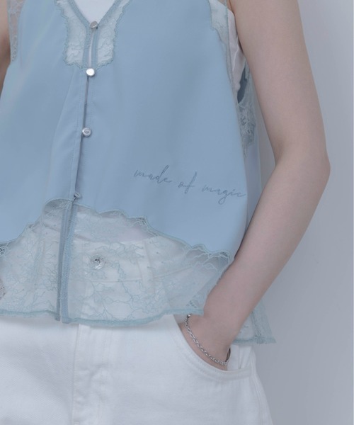 Eimee Law（エイミーロウ）の「レースエンブロランジェリージレ（ベスト・レディース・サックスブルー/オフホワイト/ネイビー/ブラック・FREE）」の6枚目の写真