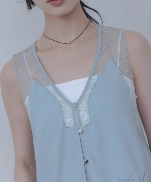 Eimee Law(エイミーロウ)の「レースエンブロランジェリージレ(ベスト・レディース・サックスブルー/オフホワイト/ネイビー/ブラック・FREE)」の21枚目の写真