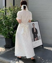 emi+（エミプラス）の「バックリボンドット柄カシュクールワンピース（ワンピース）」