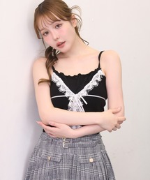 one after another NICE CLAUP | 【セット対応】配色レースニットビスチェ(キャミソール)