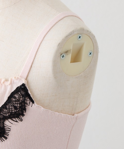 one after another NICE CLAUP（ワンアフターアナザーナイスクラップ）の「【セット対応】配色レースニットビスチェ（キャミソール・レディース・ブラック/ピンク/サックスブルー/オフホワイト・FREE）」の11枚目の写真