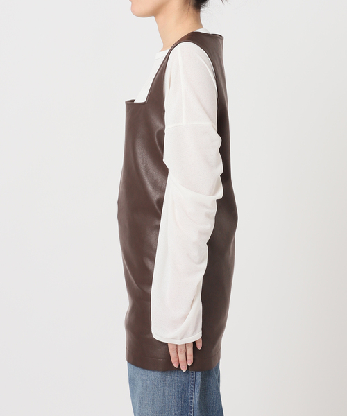 CITYSHOP(シティーショップ)の「FAUX LEATHER TOPS:ブラウス(シャツ/ブラウス・レディース・ブラック/ブラウン・FREE)」の9枚目の写真