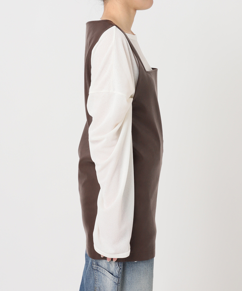 CITYSHOP(シティーショップ)の「FAUX LEATHER TOPS:ブラウス(シャツ/ブラウス・レディース・ブラック/ブラウン・FREE)」の11枚目の写真