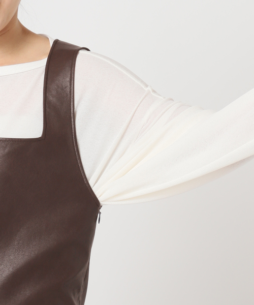 CITYSHOP(シティーショップ)の「FAUX LEATHER TOPS:ブラウス(シャツ/ブラウス・レディース・ブラック/ブラウン・FREE)」の12枚目の写真