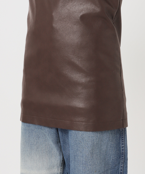 CITYSHOP(シティーショップ)の「FAUX LEATHER TOPS:ブラウス(シャツ/ブラウス・レディース・ブラック/ブラウン・FREE)」の13枚目の写真