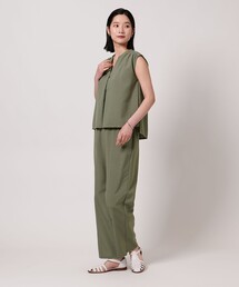 キーネックブラウス+ワイドパンツ ‐ウォッシャブル‐ <A DAY IN THE LIFE>