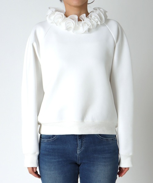 Jines（ジネス）の「フリル衿付きダンボールトップス（Tシャツ/カットソー・レディース・グレー/ブラック/ホワイト・38）」の22枚目の写真