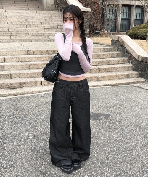 anyonemore(エニワンモア)の「配色ホルターネックタンクトップ+切替長袖Tシャツセット(Tシャツ/カットソー・レディース・ピンク・FREE)」の14枚目の写真