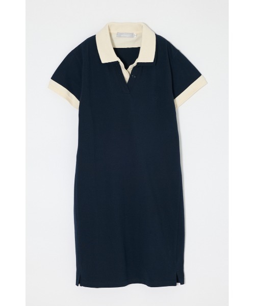 MOUSSY（マウジー）の「CONTRAST POLO ドレス（ワンピース・レディース・グレー/ブラック/ネイビー・1/2）」の3枚目の写真