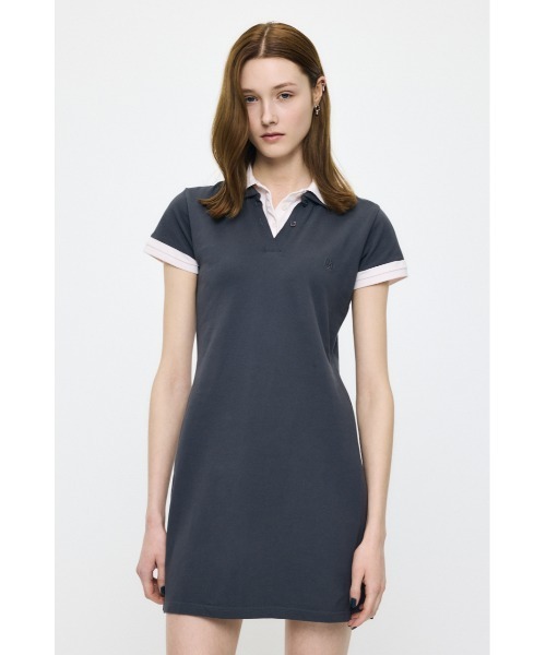 MOUSSY（マウジー）の「CONTRAST POLO ドレス（ワンピース・レディース・グレー/ブラック/ネイビー・1/2）」の5枚目の写真