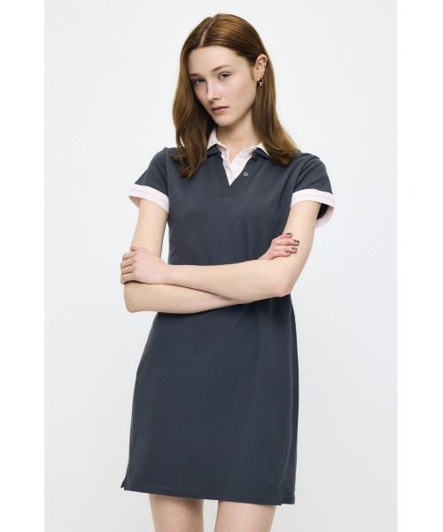 MOUSSY（マウジー）の「CONTRAST POLO ドレス（ワンピース・レディース・グレー/ブラック/ネイビー・1/2）」の8枚目の写真