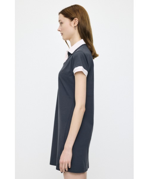 MOUSSY（マウジー）の「CONTRAST POLO ドレス（ワンピース・レディース・グレー/ブラック/ネイビー・1/2）」の9枚目の写真
