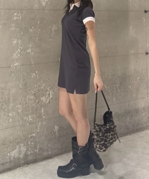 MOUSSY（マウジー）の「CONTRAST POLO ドレス（ワンピース・レディース・グレー/ブラック/ネイビー・1/2）」の19枚目の写真
