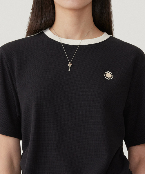 COVERNAT WOMAN(カバーナットウーマン)の「ウーマンシャーリングワッフルTシャツブラック(Tシャツ/カットソー・レディース・その他・WS/WM)」の7枚目の写真