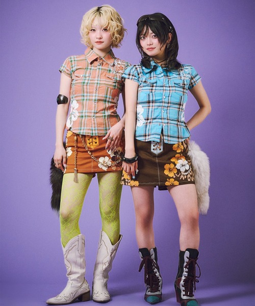 GALFY(ガルフィー)の「【GALFY/ガルフィー】ロコカジチェックシャツ(シャツ/ブラウス・レディース・ブルー/ピンク/オレンジ・M/S)」の16枚目の写真