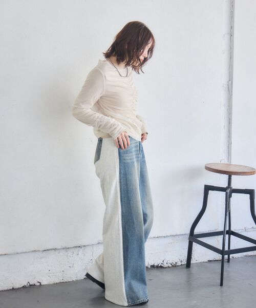 RETRO GIRL(レトロガール)の「シャーリングレイヤードCT(Tシャツ/カットソー・レディース・ブルー/ブラック/ベージュ・FREE)」の20枚目の写真