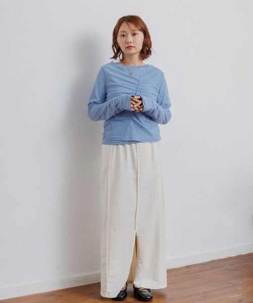 RETRO GIRL(レトロガール)の「シャーリングレイヤードCT(Tシャツ/カットソー・レディース・ブルー/ブラック/ベージュ・FREE)」の11枚目の写真
