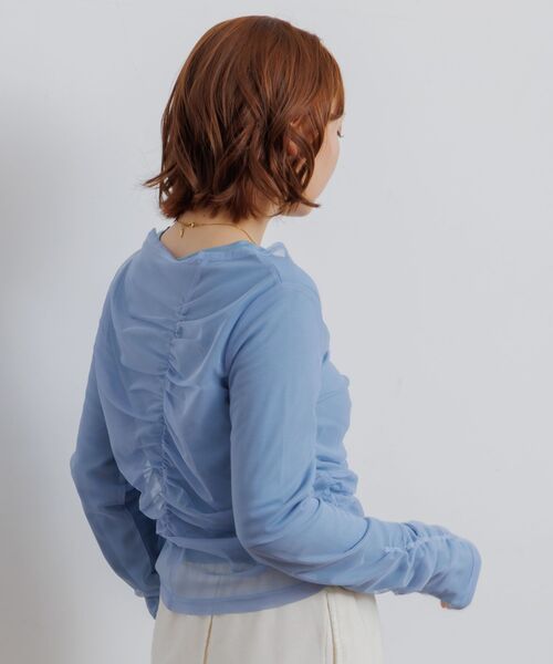 RETRO GIRL(レトロガール)の「シャーリングレイヤードCT(Tシャツ/カットソー・レディース・ブルー/ブラック/ベージュ・FREE)」の6枚目の写真