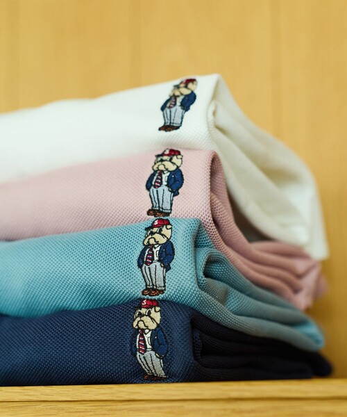 J.PRESS(ジェイプレス)の「新デザイン【BULLDOG BOY】カノコレジメン クルーネック Tシャツ(Tシャツ/カットソー・メンズ・ローズ系/ホワイト系/ネイビー系/サックスブルー系・MEDIUM/X-LARGE/LARGE/SMALL)」の20枚目の写真