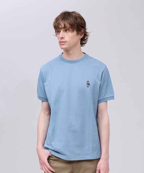 J.PRESS(ジェイプレス)の「新デザイン【BULLDOG BOY】カノコレジメン クルーネック Tシャツ(Tシャツ/カットソー・メンズ・ローズ系/ホワイト系/ネイビー系/サックスブルー系・MEDIUM/X-LARGE/LARGE/SMALL)」の21枚目の写真