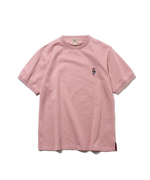 J.PRESS(ジェイプレス)の「新デザイン【BULLDOG BOY】カノコレジメン クルーネック Tシャツ(Tシャツ/カットソー・メンズ・ローズ系/ホワイト系/ネイビー系/サックスブルー系・MEDIUM/X-LARGE/LARGE/SMALL)」の6枚目の写真
