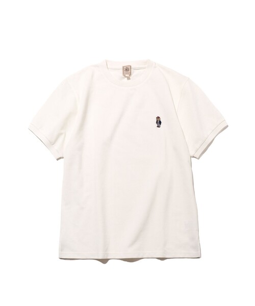 J.PRESS(ジェイプレス)の「新デザイン【BULLDOG BOY】カノコレジメン クルーネック Tシャツ(Tシャツ/カットソー・メンズ・ローズ系/ホワイト系/ネイビー系/サックスブルー系・MEDIUM/X-LARGE/LARGE/SMALL)」の8枚目の写真