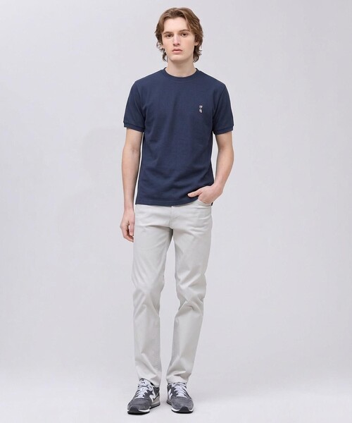 J.PRESS(ジェイプレス)の「新デザイン【BULLDOG BOY】カノコレジメン クルーネック Tシャツ(Tシャツ/カットソー・メンズ・ローズ系/ホワイト系/ネイビー系/サックスブルー系・MEDIUM/X-LARGE/LARGE/SMALL)」の9枚目の写真