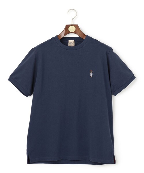 J.PRESS(ジェイプレス)の「新デザイン【BULLDOG BOY】カノコレジメン クルーネック Tシャツ(Tシャツ/カットソー・メンズ・ローズ系/ホワイト系/ネイビー系/サックスブルー系・MEDIUM/X-LARGE/LARGE/SMALL)」の11枚目の写真
