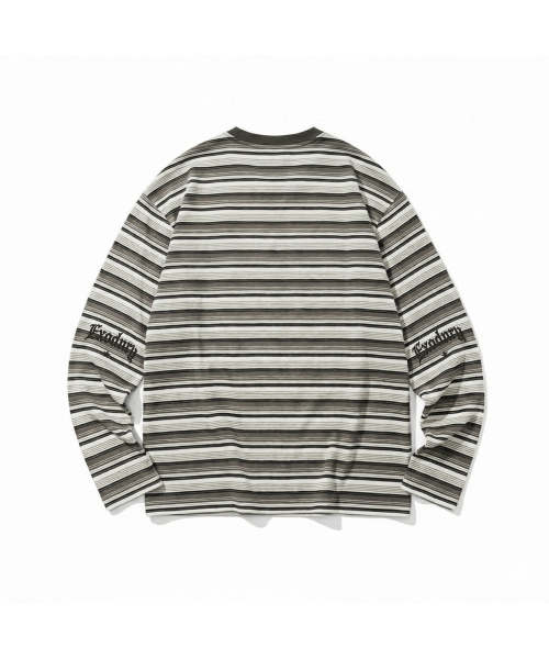 EXTRAORDINARY(エクストラオーディナリー)の「GOTHIC LOGO STRIPE LS TEE GREY(Tシャツ/カットソー・メンズ・その他・MEDIUM/LARGE/X-LARGE)」の2枚目の写真