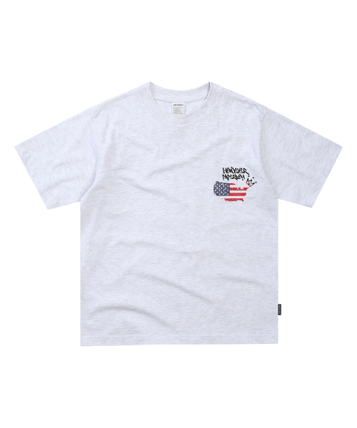 PAPERBOY(ペーパーボーイ)の「USAヴィンテージ半袖Tシャツ-ホワイトメランジ(Tシャツ/カットソー・レディース・その他・SMALL/MEDIUM/LARGE/X-LARGE)」の1枚目の写真