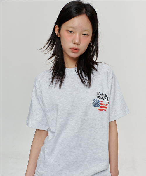PAPERBOY(ペーパーボーイ)の「USAヴィンテージ半袖Tシャツ-ホワイトメランジ(Tシャツ/カットソー・レディース・その他・SMALL/MEDIUM/LARGE/X-LARGE)」の2枚目の写真