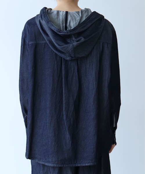 yuni(ユニ )の「R/C soft denim hoody(パーカー・レディース・ネイビー・FREE)」の13枚目の写真