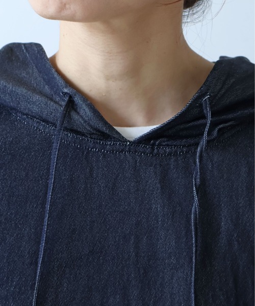 yuni(ユニ )の「R/C soft denim hoody(パーカー・レディース・ネイビー・FREE)」の14枚目の写真