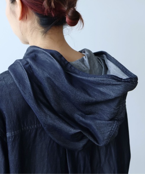 yuni(ユニ )の「R/C soft denim hoody(パーカー・レディース・ネイビー・FREE)」の15枚目の写真