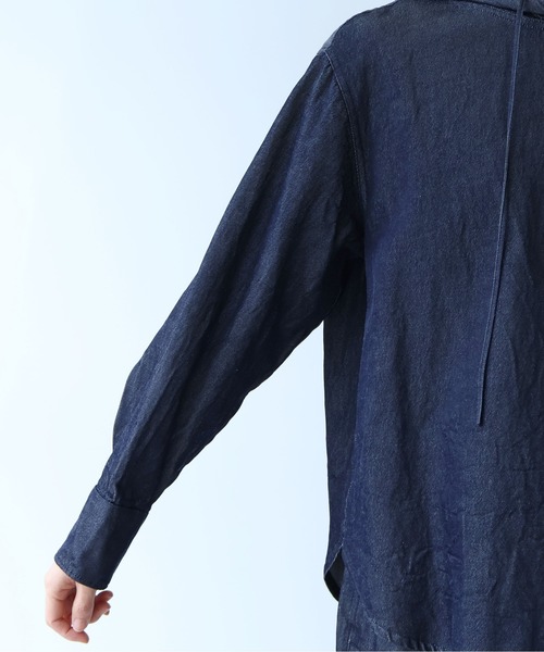 yuni(ユニ )の「R/C soft denim hoody(パーカー・レディース・ネイビー・FREE)」の16枚目の写真