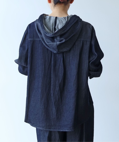 yuni(ユニ )の「R/C soft denim hoody(パーカー・レディース・ネイビー・FREE)」の10枚目の写真
